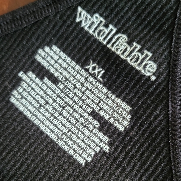 Wild Fable One Strap Ribbed Black Bodysuit Size XXL - Picture 5 of 9